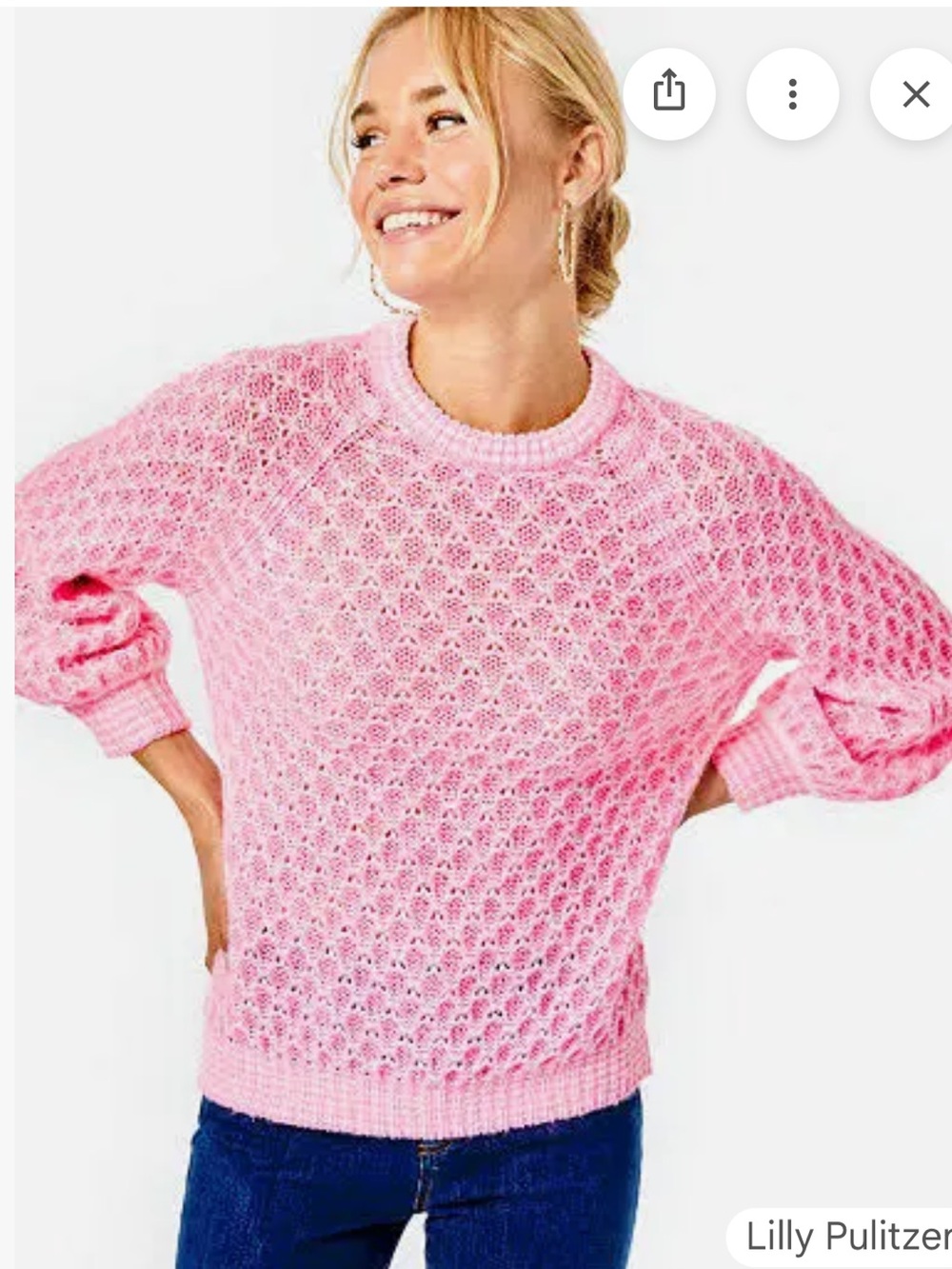 EUC Lilly Pulitzer Pink Corabelle Honeycomb Sweater Medium M